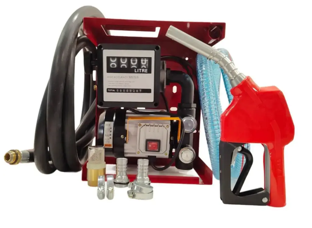 Diesel transfer kit with mechanical flow meter